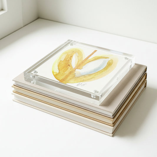 Acrylic Block Drippy Heart Painting