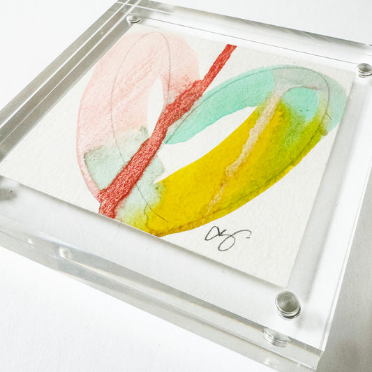 Acrylic Block Drippy Heart Painting