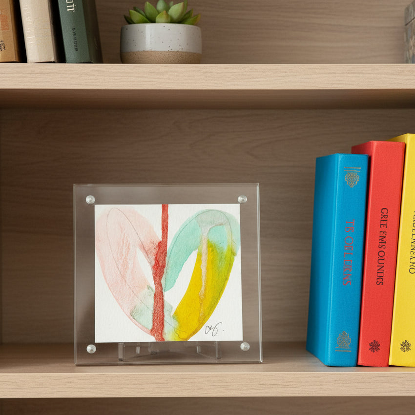 Acrylic Block Drippy Heart Painting