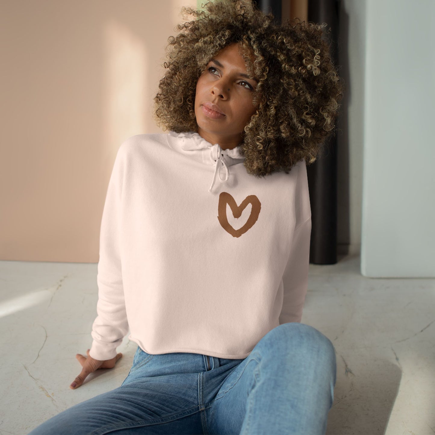 Carrie Song Art Signature Heart Crop Hoodie