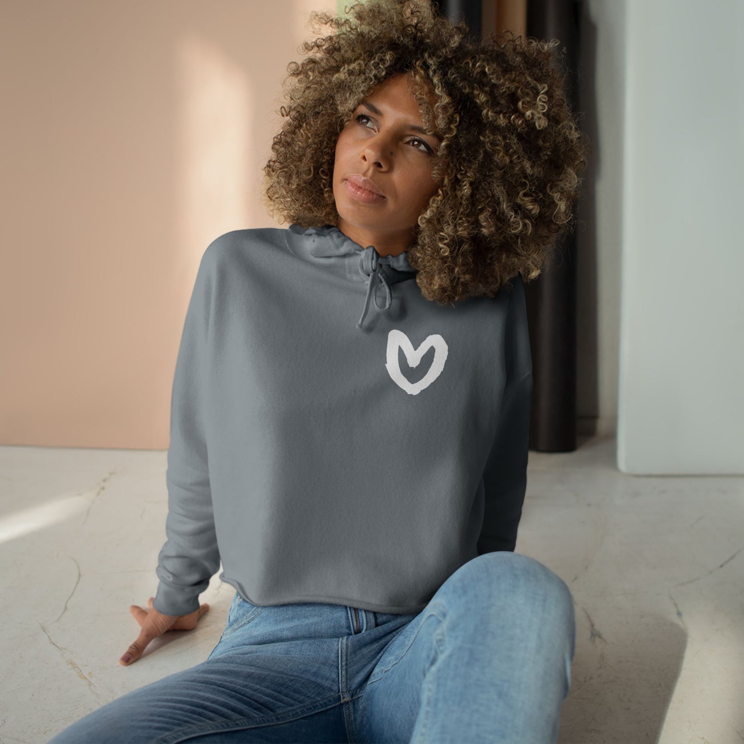 Carrie Song Art Signature Heart Crop Hoodie
