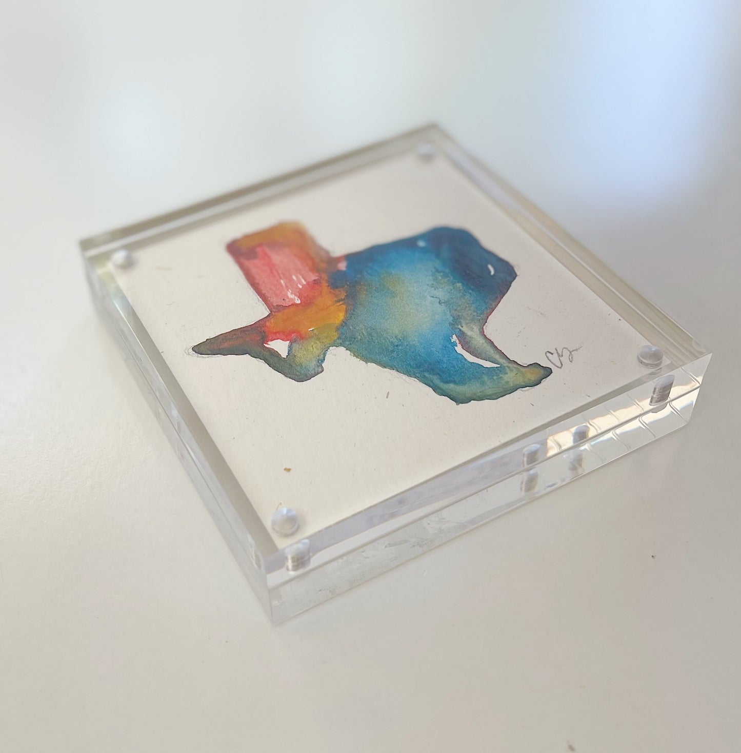 Acrylic Block Texas Painting