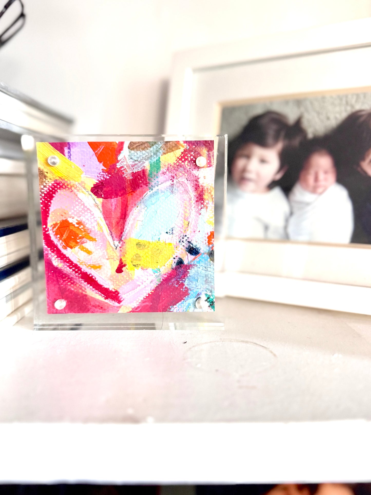 Acrylic Block Heart Painting: Loud Love (No. 10 of 10)