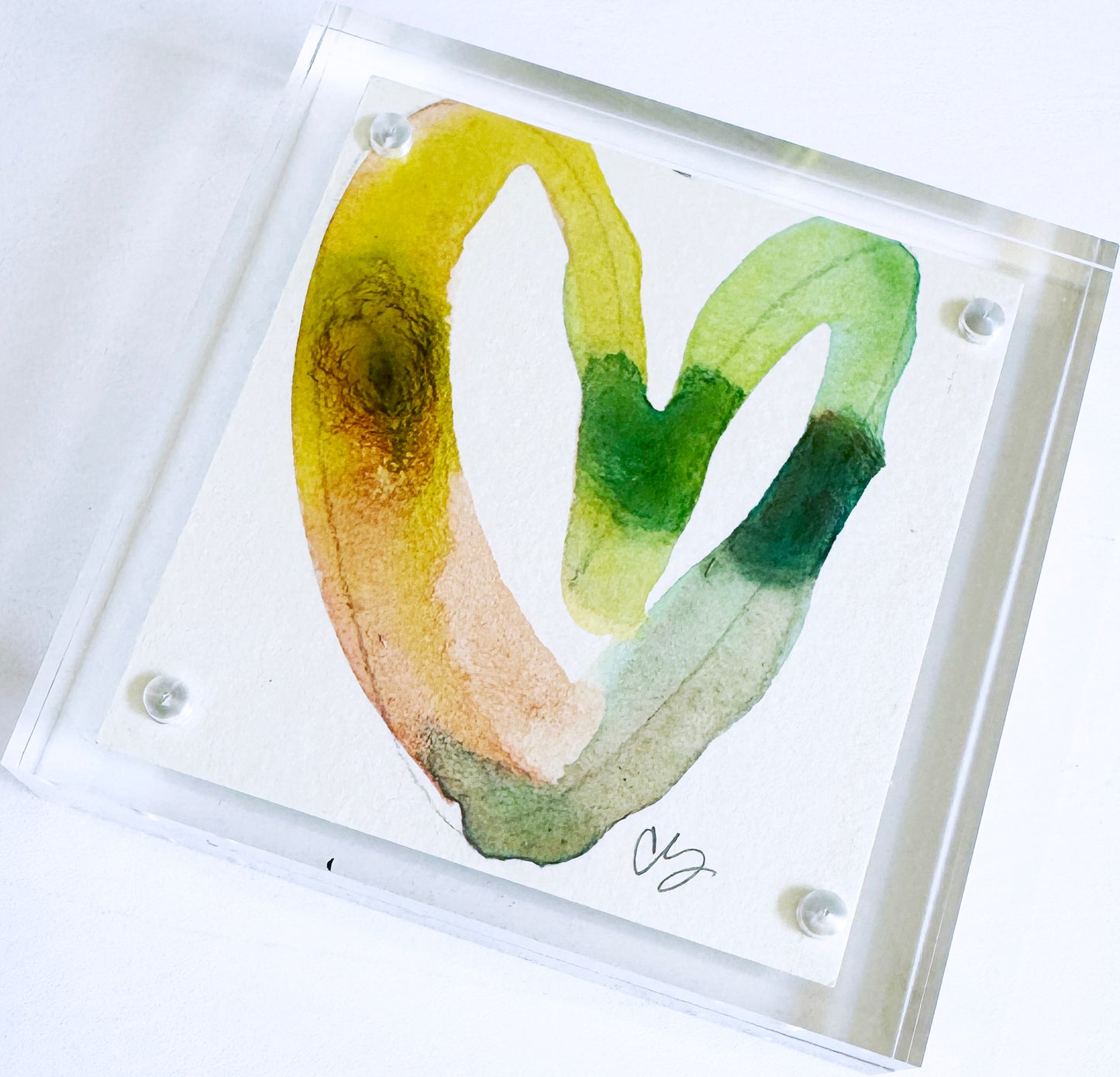 Open Air - Acrylic Heart Block Painting