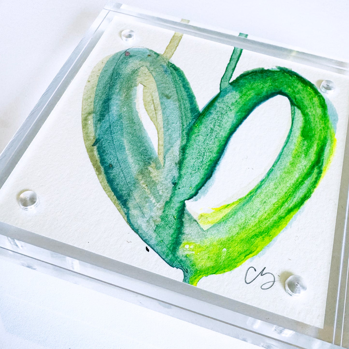 Afterglow - Acrylic Heart Block Painting