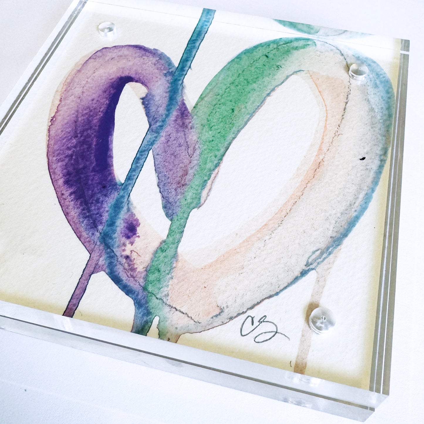Say It Again - Acrylic Heart Block Painting