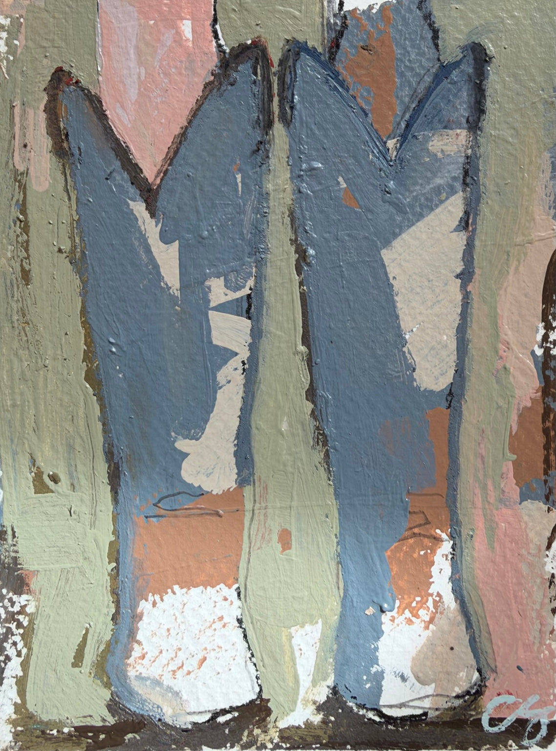 Cowboy Boot Study No. 03, original 4x6 artwork by Carrie Song