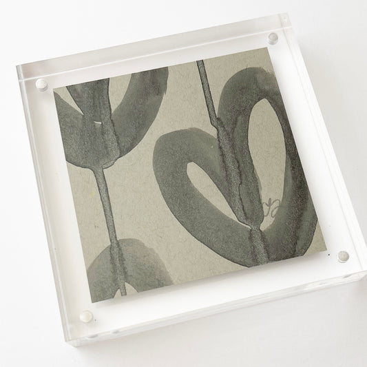 Acrylic Block Black Heart Painting