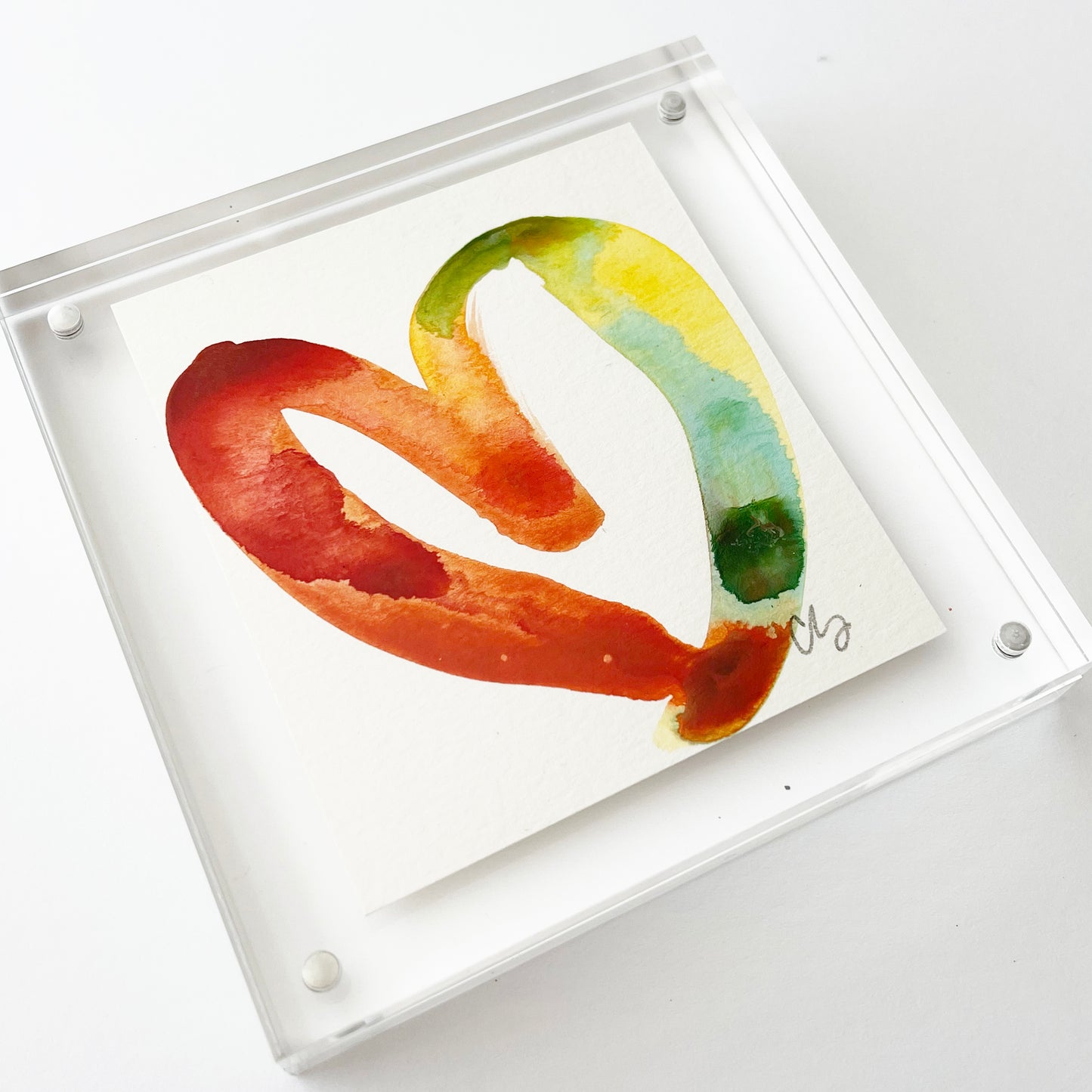 Acrylic Block Bold Heart Painting