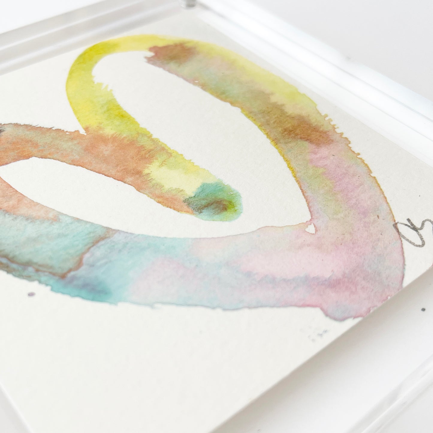 Acrylic Block Pastels Heart Painting