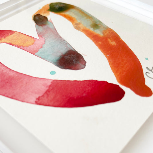 Acrylic Block Red Heart Painting