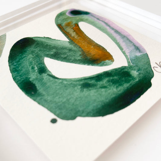 Acrylic Block Green Heart Painting