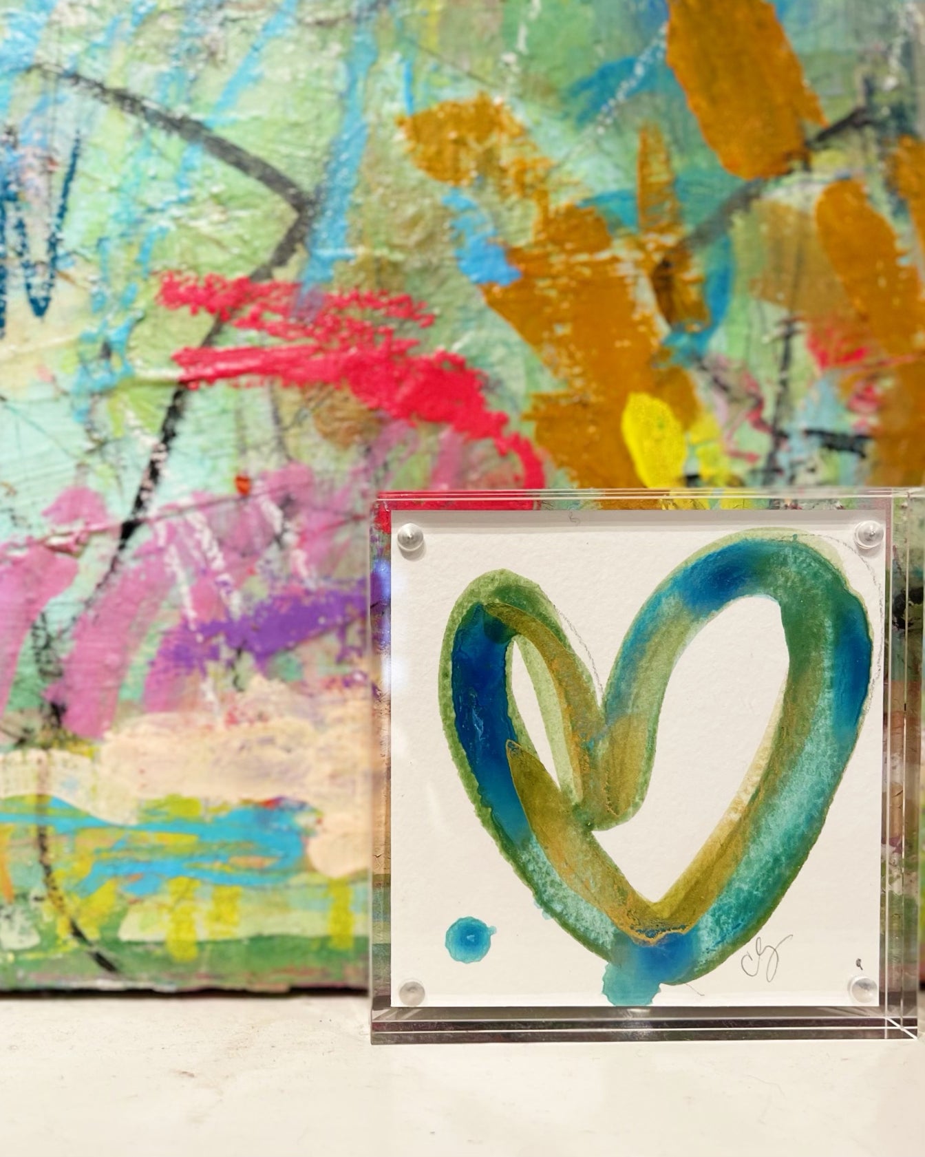 Acrylic Block Cold Cold Heart Painting