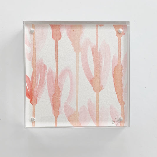 Acrylic Block Raining Hearts Painting