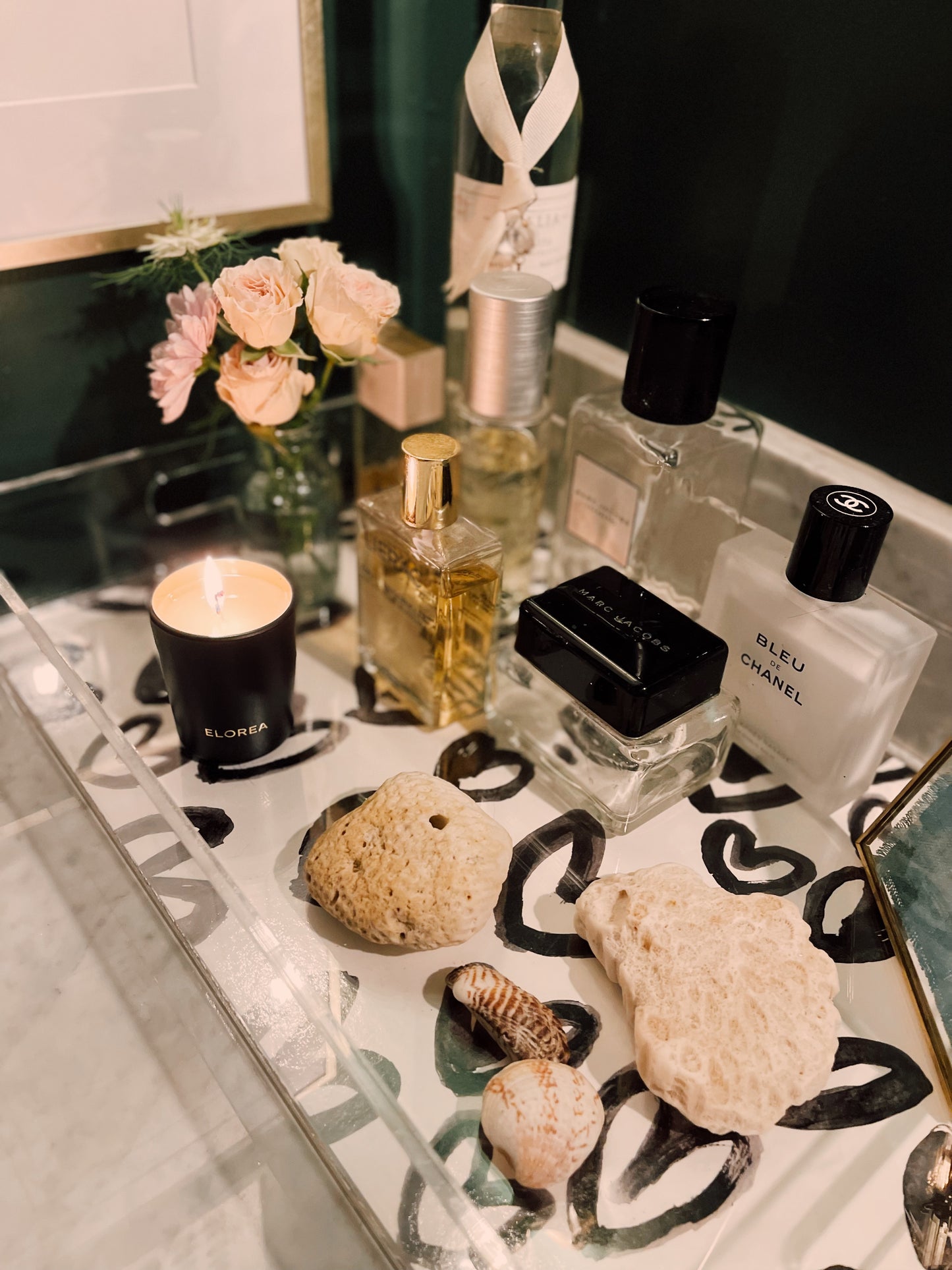 Heart Pattern Acrylic Tray