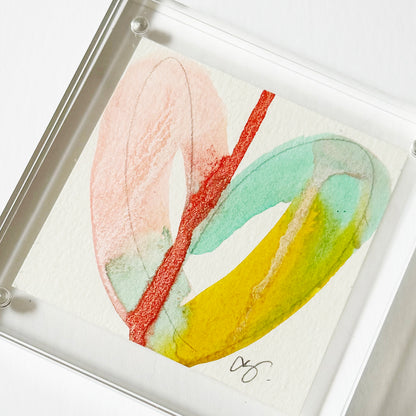 Acrylic Block Drippy Heart Painting