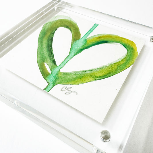 Acrylic Block Drippy Heart Painting