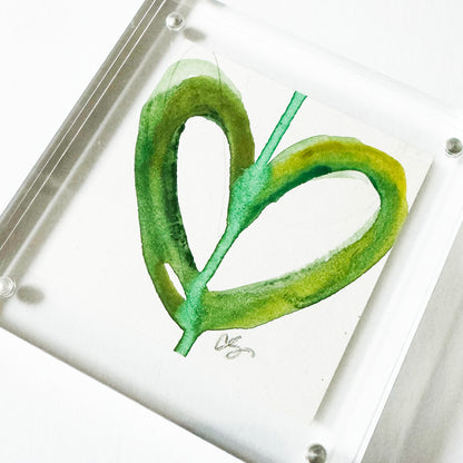 Acrylic Block Drippy Heart Painting
