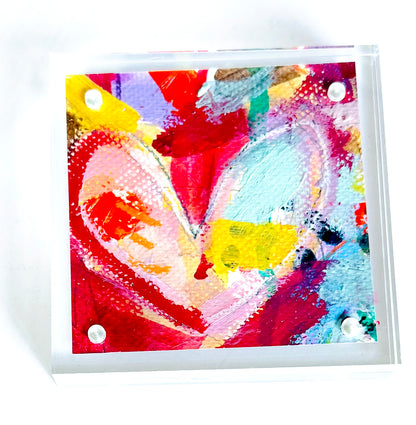 Acrylic Block Heart Painting: Loud Love (No. 10 of 10)