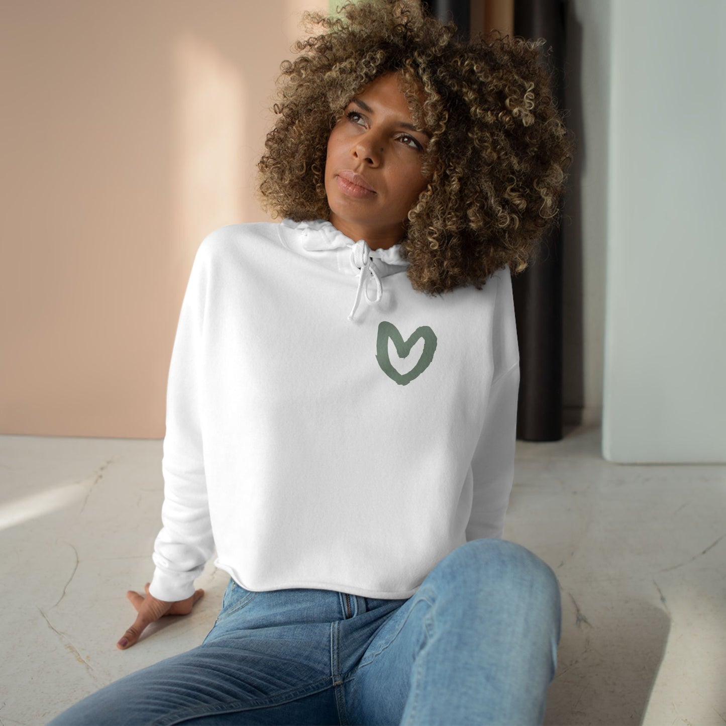 Carrie Song Art Signature Heart Crop Hoodie