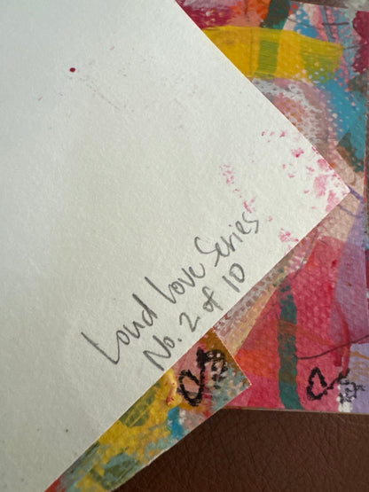 Acrylic Block Heart Painting: Loud Love (No. 2 of 10)