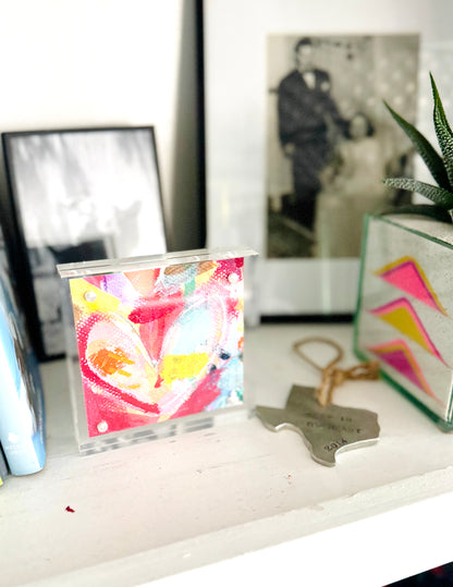 Acrylic Block Heart Painting: Loud Love (No. 3 of 10)