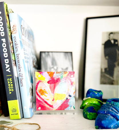 Acrylic Block Heart Painting: Loud Love (No. 9 of 10)