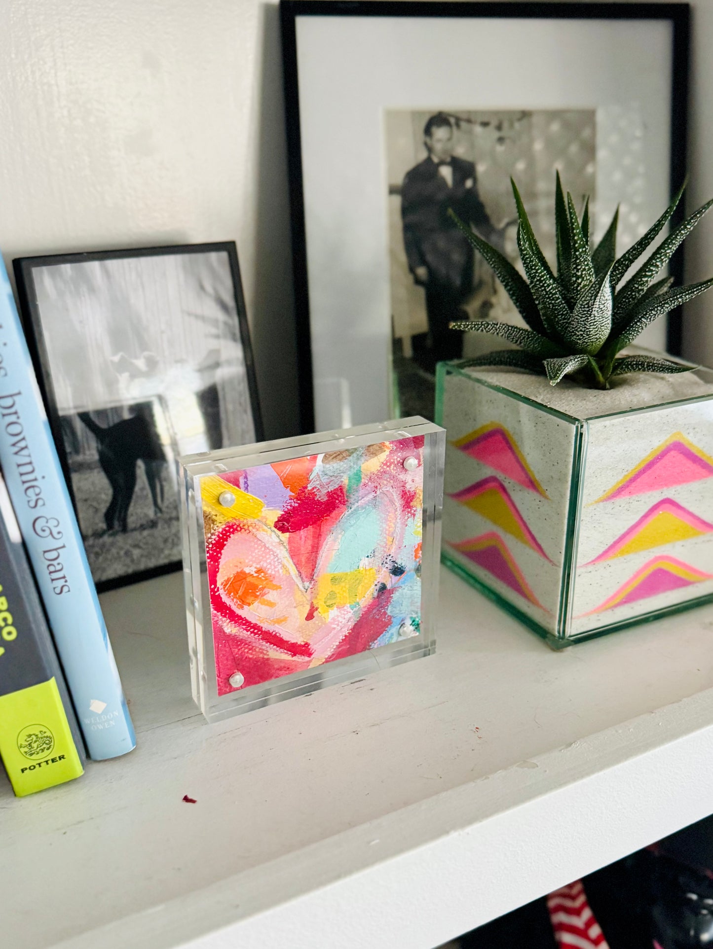 Acrylic Block Heart Painting: Loud Love (No. 1 of 10)