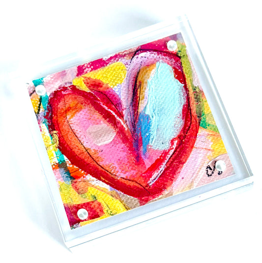 Acrylic Block Heart Painting: Loud Love (No. 6 of 10)