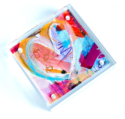 Acrylic Block Heart Painting: Loud Love (No. 5 of 10)