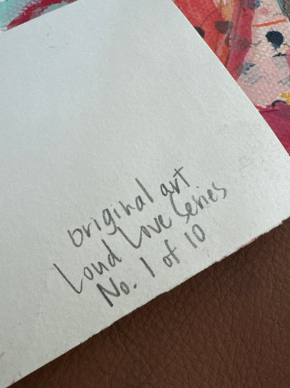 Acrylic Block Heart Painting: Loud Love (No. 1 of 10)