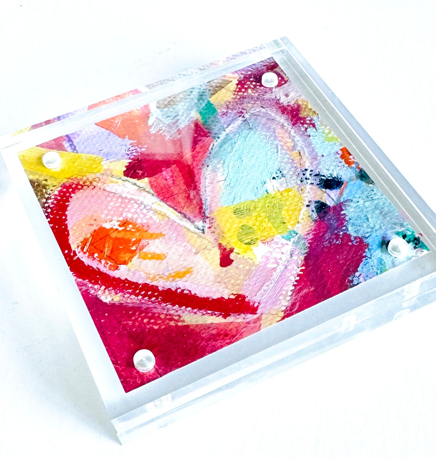 Acrylic Block Heart Painting: Loud Love (No. 10 of 10)