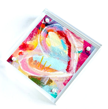 Acrylic Block Heart Painting: Loud Love (No. 9 of 10)