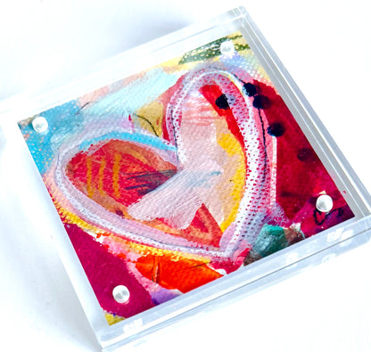 Acrylic Block Heart Painting: Loud Love (No. 8 of 10)