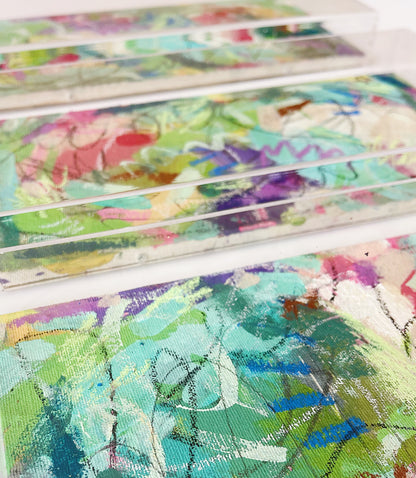 Fun Fete Abstract Painting Acrylic Box Framed