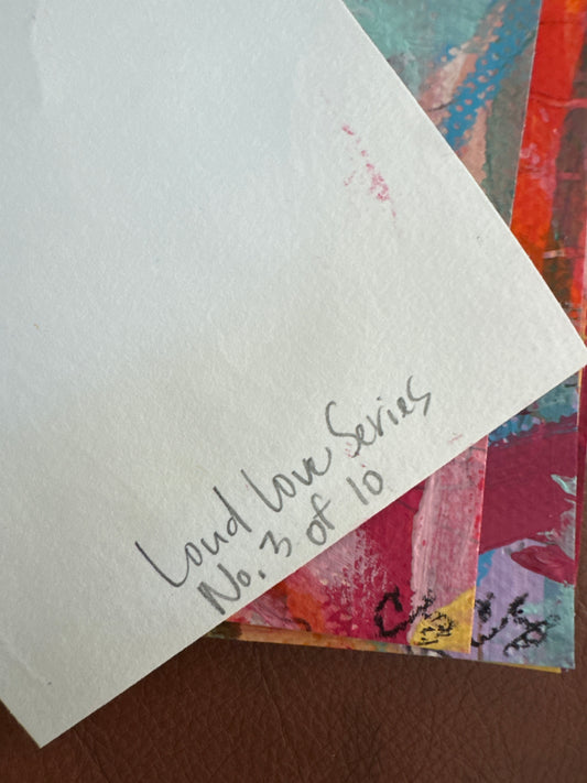 Acrylic Block Heart Painting: Loud Love (No. 3 of 10)