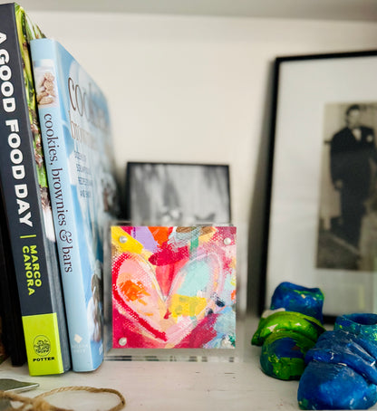 Acrylic Block Heart Painting: Loud Love (No. 4 of 10)