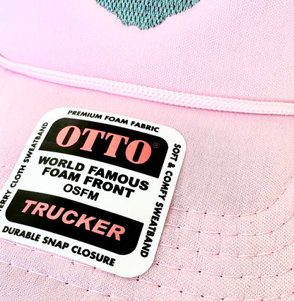 Carrie Song X TMS Heart Trucker Hat - Pink / GreyGreen