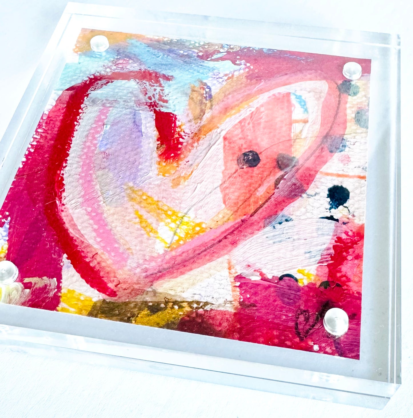 Acrylic Block Heart Painting: Loud Love (No. 2 of 10)