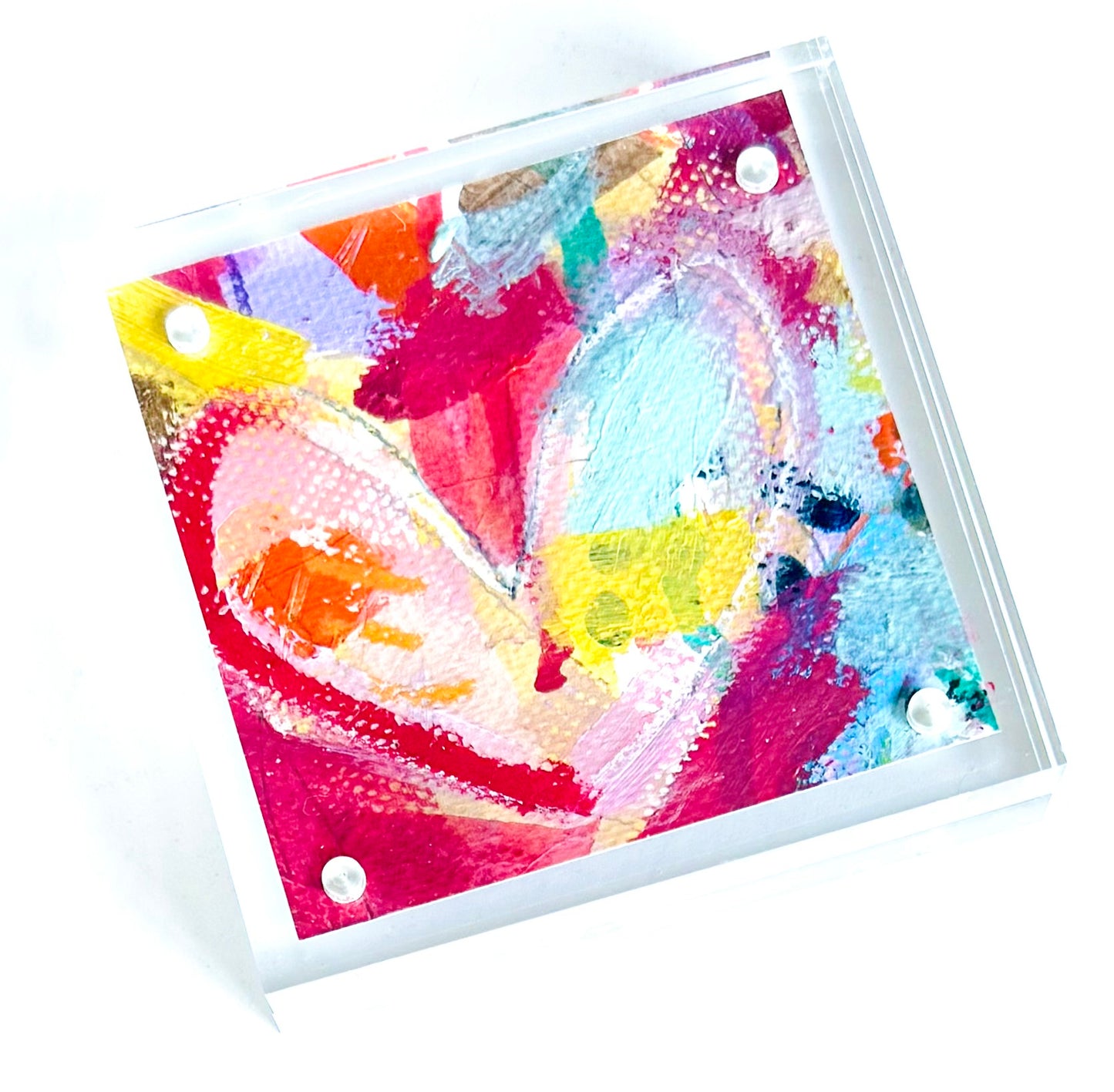 Acrylic Block Heart Painting: Loud Love (No. 10 of 10)
