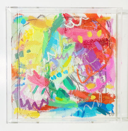 Fun Fete Abstract Paintings Acrylic Box Framed