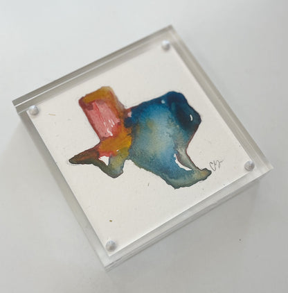 Acrylic Block Texas Painting