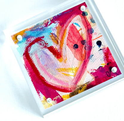 Acrylic Block Heart Painting: Loud Love (No. 2 of 10)