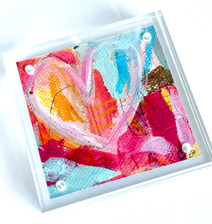 Acrylic Block Heart Painting: Loud Love (No. 4 of 10)