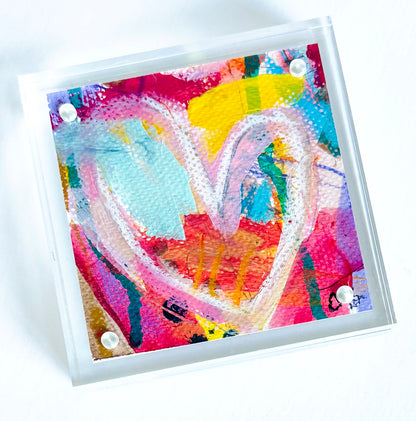 Acrylic Block Heart Painting: Loud Love (No. 3 of 10)