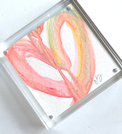 Acrylic Block Drippy Heart Painting