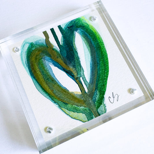Deep End - Acrylic Heart Block Painting