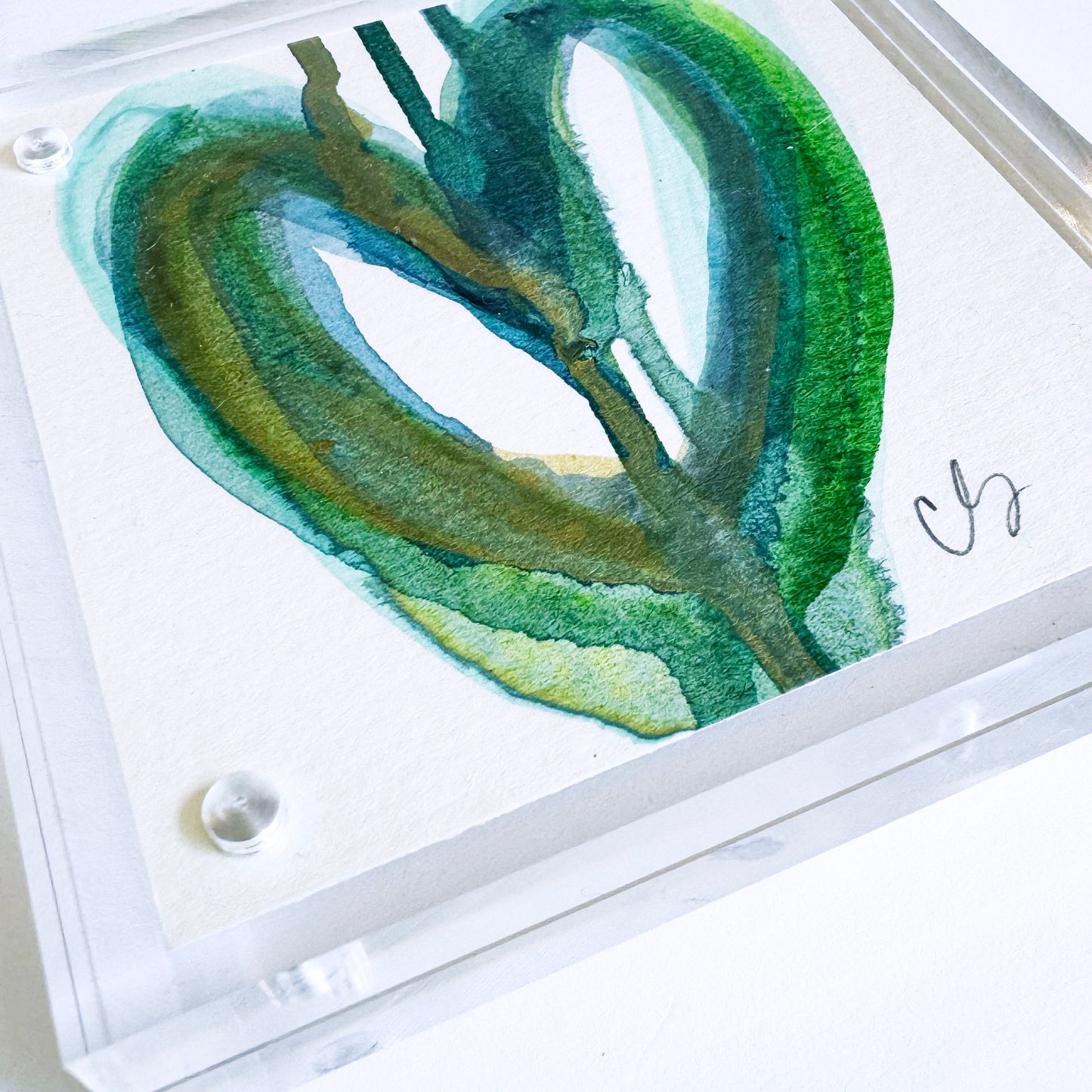 Deep End - Acrylic Heart Block Painting
