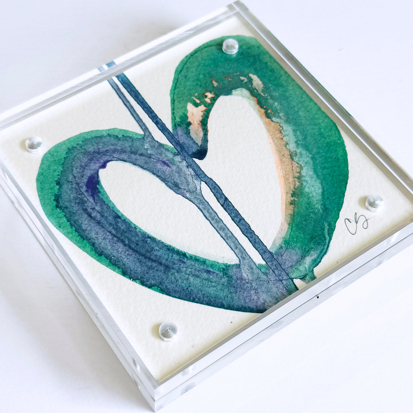 Holding On - Acrylic Heart Block Painting