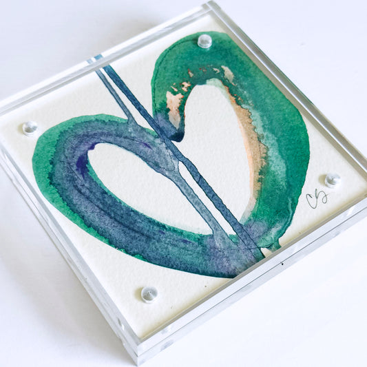 Holding On - Acrylic Heart Block Painting
